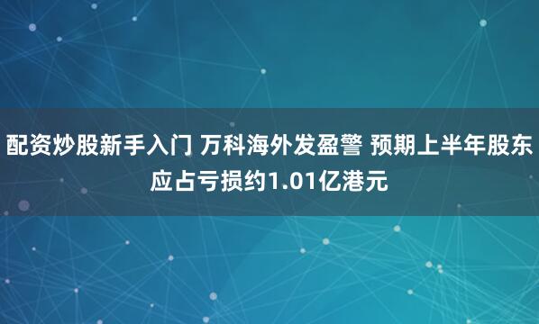 配资炒股新手入门 万科海外发盈警 预期上半年股东应占亏损约1.01亿港元